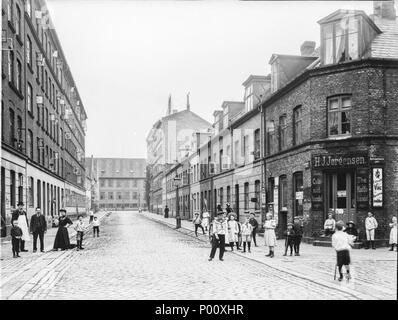 . Anglais Sanlt Åauls : Gade vers Rigensgade à Copenhague, Danemark . vers 1887 - 1918. Johannes Hauerslev 90 Sankt Pauls Gade (Johannes Hauerslev) Banque D'Images