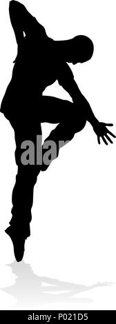 Street Dance Dancer Silhouette Illustration de Vecteur