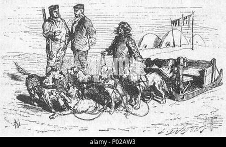 . Anglais : Une illustration de le roman de Jules Verne 'Voyages et aventures du Capitaine Hatteras", partie I : "l'anglais à l'Noth Pole' dessiné par Édouard Riou et/ou Henri de Montaut. Polski : Ilustracja powieści Gen. Sikorskiego 12 Verne'a 'Podróże je przygody kapitana Hatterasa', 'Anglicy : części J'Biegunie Północnym na' autorstwa Édouarda j Riou/lub Henri de Montauta. English : 'Jules Verne : Voyages et aventures du capitaine Hatteras - Les Anglais au Pôle Nord", Édouard Riou et Henri de Montaut. Ce fichier a été téléchargé avec Commonist. . 26 novembre 1866. Édouard Riou (1833-1900) Alternati Banque D'Images