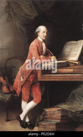 . Portrait de Johann Christian Fischer (1733-1800), compositeur allemand . vers 1780, Thomas Gainsborough 18 - Johann Christian Fischer (1780) Banque D'Images