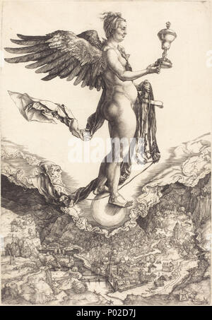 R-20101129-0063.jpg Albrecht Dürer (Allemand, 1471 - 1528 ), Nemesis (La chance), ch. 1501/1502, gravure sur papier vergé, Rosenwald Collection 275 Albrecht Dürer - Nemesis (La Chance) (NGA 1943.3.3485) Banque D'Images