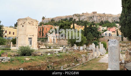Tour des Vents, l'Agora romaine, Athènes Banque D'Images