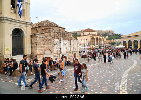 La place Monastiraki, Athènes Banque D'Images