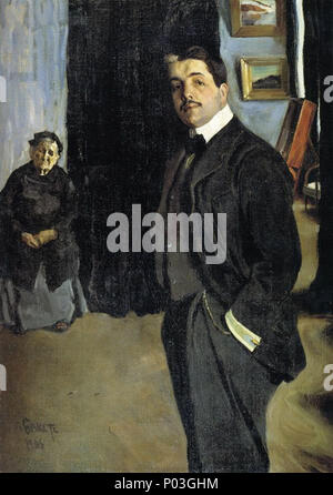 . Portrait de Serge Diaghilev et sa nourrice . 19064 daighilev Bakst Banque D'Images