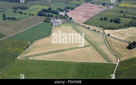 Vue aérienne d'un site de planeur sur les Pennines, UK Banque D'Images