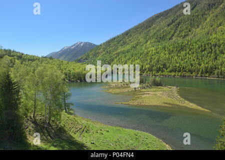 Superbe paysage du nord au Parc National du lac Kanas, Xinjiang, Chine Banque D'Images