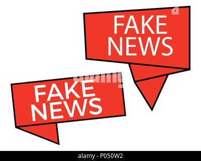 Fake news, légende isolé sur fond blanc. Faux le journalisme. Vector illustration Illustration de Vecteur