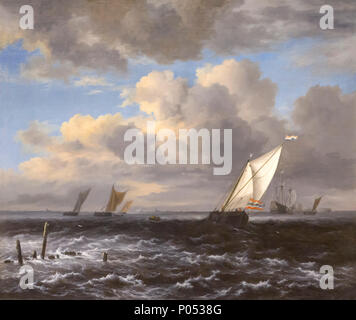 Mer agitée, Jacob Isaacksz van Ruisdael, vers 1670, Musée des beaux-arts de Boston, Mass., USA, Amérique du Nord Banque D'Images