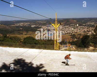 Personne, piste de ski, Sao Roque, Sao Paulo, Brésil Banque D'Images
