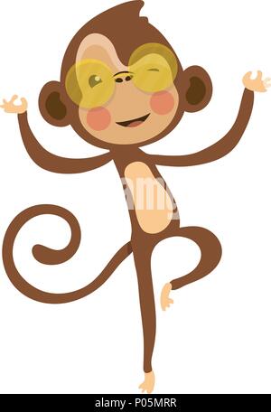 Cute monkey cartoon. Illustration de Vecteur