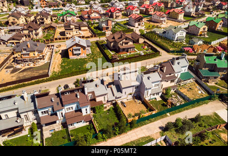 Vue de dessus sur cottage village près de Moscou, Russie Banque D'Images