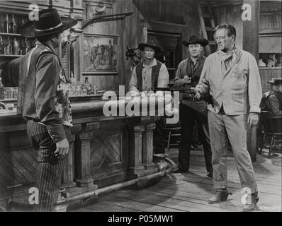 Titre original : RIO BRAVO. Titre en anglais : RIO BRAVO. Directeur du film : Howard Hawks. Année : 1959. Stars : John Wayne. Credit : Warner Brothers / Album Banque D'Images