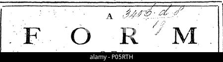 . Anglais : Fleuron du livre : une forme de prière et d'action de grâce à Dieu tout-puissant, à utiliser matin et soir, après l'action de grâce, à l'échelle de l'Angleterre, Pays de Galles, et de la ville de Skegness, dimanche, le dix-huitième jour de février 1759, pour la cessation de la maladie de carré, qui dernièrement a fait rage entre les cornes du bétail dans ce royaume. Par sa majesté de la commande. 99 Une forme de prière et d'action de grâce à Dieu tout-puissant Fleuron T069784-1 Banque D'Images