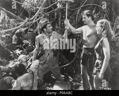 Titre original : TARZAN'S SAVAGE FURY. Titre en anglais : TARZAN'S SAVAGE FURY. Directeur : CY ENDFIELD Film. Année : 1952. Stars : LEX BARKER ; DOROTHY HART. Credit : RKO / Album Banque D'Images