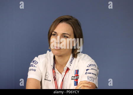 Circuit Gilles-Villeneuve, Montréal, Canada. 8 juin, 2018. Canadian Grand Prix de Formule 1, essais libres vendredi ; Claire Williams, vice-directeur de l'équipe Martini Racing Williams : Action Crédit Plus Sport/Alamy Live News Banque D'Images