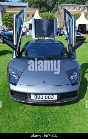 Londres, Royaume-Uni, 8 juin 2018. Une Lamborghini Murcielago 2003 sur l'affichage à la ville Concours Motoring Garden Party dans les jardins de l'honorable compagnie d'artillerie de siège, du City of London, Royaume-Uni. Crédit : Michael Preston/Alamy Live News Banque D'Images