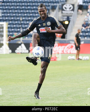 Chester, Pennsylvanie, USA. 8 juin, 2018. CORY BURKE (19) L'échauffement d'avant match au stade de l'énergie Talen Chester Ohio Crédit : Ricky Fitchett/ZUMA/Alamy Fil Live News Banque D'Images