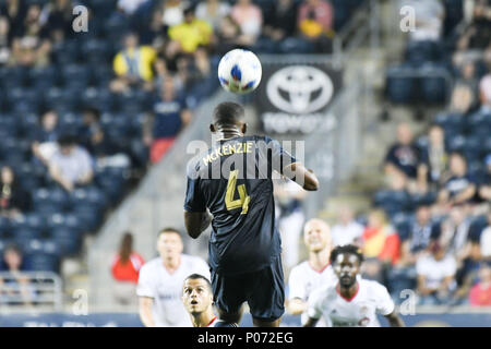 Chester, Pennsylvanie, USA. 8 juin, 2018. Marque de l'Union européenne MCKENZIE (4) en action contre le Toronto FC au stade de l'énergie Talen Chester Ohio Crédit : Ricky Fitchett/ZUMA/Alamy Fil Live News Banque D'Images