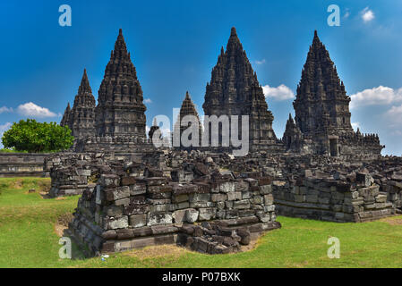 Candi Prambanan, temple hindou à Yogyakarta, Indonésie Banque D'Images