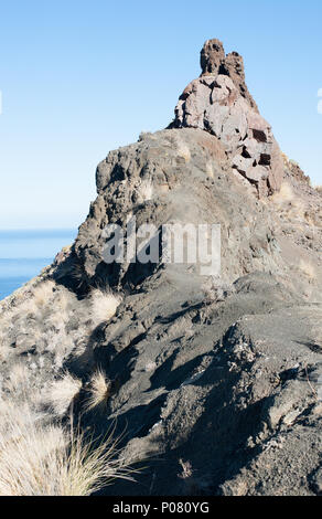 Vue sur grand Roque Guayedra , Gran Canaria, Espagne Banque D'Images