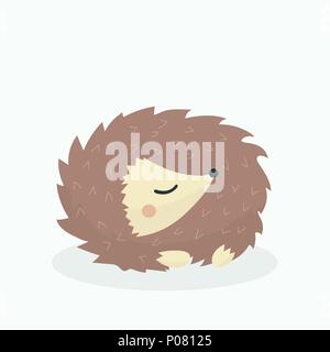 Cute cartoon porcupine vector illustration sur fond pastel. Illustration de Vecteur