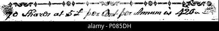 . Anglais : Fleuron du livre : une liste des propriétaires de la flèche de Navigation, pour l'année 1785. 127 Une liste des propriétaires de la flèche de Navigation, pour l'année 1785. Fleuron T112105-1 Banque D'Images