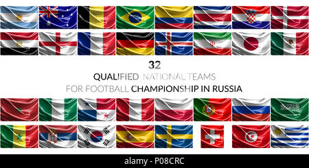 Drapeaux de soccer qualifié Banque D'Images