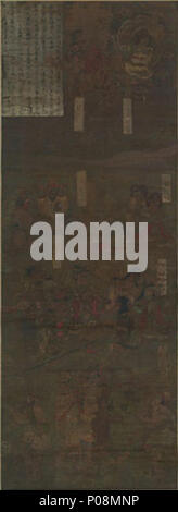 . Anglais : Nirvana peinture, Soyuji, Uda, Nara, Japon 日本語 : 絹本著色仏涅槃図 . La période Heian. Période HEIAN-artist 6 Butsu nehan zu (Soyuji Activitédirigéepar)3 Banque D'Images