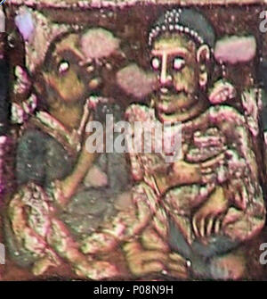 . Anglais : Ajanta Cave 2, plafond des étrangers . 12 novembre 2017. Sweekar Pamulaparthy Photographie : Peinture : Inconnu Bhushan 5ème siècle CE artiste 273 Ajanta Cave 2, plafond des étrangers Banque D'Images