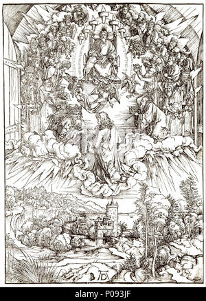 275 Albrecht Dürer - Saint John devant Dieu et les anciens - Google Art Project Banque D'Images