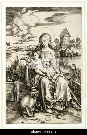 275 Albrecht Dürer - La Vierge et l'enfant avec le singe - Google Art Project Banque D'Images