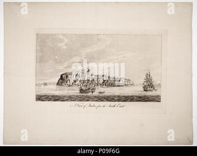 . Anglais : vue du Québec du sud-est.il y a deux versions de ce point de vue dans la collection. 125A UN HNS vue du Québec du sud-est. . Vers 1780. Joseph Frederick Wallet Des Barres 241 vue du Québec du sud-est. RMG K0326 Banque D'Images