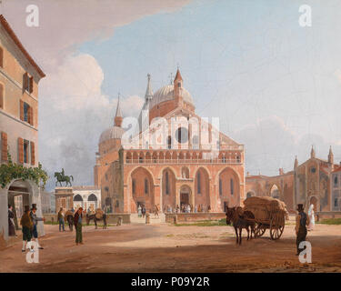 . Allemand : Blick auf die Basilique Sant'Antonio à Padoue . 1836282 Rudolf von Alt basilique San Antonio à Padoue 1836 Banque D'Images