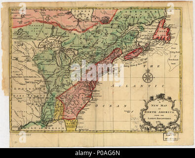 . Anglais : l'échelle ca. 1:10 000 000. Retouchées à la main. Relief illustré de représentations imagées. Magazine de Londres, c. 32, janv. 1763. Cartes de LC En Amérique du Nord, 1750-1789, 106 accessible également sur le site Web de la Bibliothèque du Congrès comme une image raster. Vault AACR2 . Une nouvelle carte de l'Amérique du Nord à partir des dernières découvertes.. 1763. 154 inconnu une nouvelle carte de l'Amérique du Nord, depuis les dernières découvertes. 75693984 LOC Banque D'Images