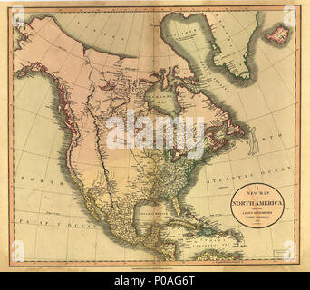 . Anglais : accessible également sur le site Web de la Bibliothèque du Congrès comme une image raster. . Une nouvelle carte de l'Amérique du Nord à partir de la dernière des autorités. 1811. Cary, John 154 une nouvelle carte de l'Amérique du Nord à partir de la dernière 97683560 autorités LOC Banque D'Images