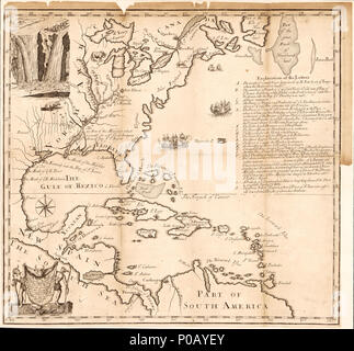 . Anglais : relief illustré de représentations imagées. Comprend des illustrations, dont une cartouche illustré et une vue sur les chutes du Niagara, et un index. LC copier monté sur un chiffon. Phillips, la liste des cartes d'Amérique, p. 367 accessible également sur le site Web de la Bibliothèque du Congrès comme une image raster. . Une nouvelle carte du pays de la Louisiane et de la rivière vous Missisipi en Amérique du Nord : discou'd de Mons. de la salle dans les années 1681 et 1686 vous comme allso de plusieurs autres rivières avant d'inconnu et tomber dans ye baie de Saint Lewis. 1713. Henri Joutel, 154 Une nouvelle carte du pays de la Louisiane et de la rivière vous Missisipi Banque D'Images