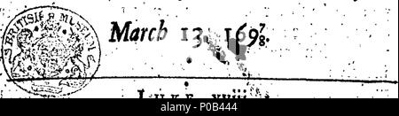 . Anglais : fleuron de livre : UN perswasive à la prière. Prêcher un sermon avait devant le roi, à Saint James, le 13 mars. 1697/8. Par le Révérend Père en Dieu, John, Seigneur Archevêque de New York. Un perswasive 166 à la prière Fleuron T101368-1 Banque D'Images