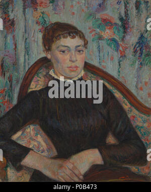 . Anglais : Peinture d'Armand Guillaumin, 1886 Nederlands : Schilderij van Armand Guillaumin, 1886 . Anglais : Portrait of a Young Woman Nederlands : Portret van een jonge vrouw . 188685 Portret van een jonge vrouw - s0227V1962 - Van Gogh Banque D'Images