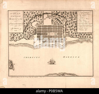 . Anglais : relief illustré par des hachures. Comprend un index et illustrations. Accessible également sur le site Web de la Bibliothèque du Congrès comme une image raster. . Un plan de la ville de Halifax en Nouvelle-Écosse. 1749. Harris, Moïse 171 Un plan de la ville de Halifax en Nouvelle-Écosse LOC 2017585990 Banque D'Images