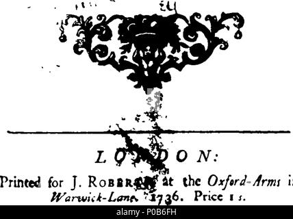 . Anglais : Fleuron du livre : Une réponse à la country parson's plaidoyer contre les Quakers Tythe-Bill. Dans une lettre à la R. R. auteur. Par un membre de la Chambre des communes. 305 Une réponse à la country parson's plaidoyer contre les Quakers Tythe-Bill Fleuron N005623-1 Banque D'Images