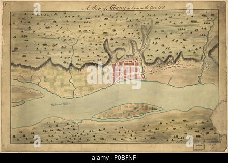 . Anglais : l'échelle 1:12 000 ; 1 000 ft. d'un. Manuscrit, crayon à encre et aquarelle. Orientés vers le nord à la droite. Illustré de secours par l'ombrage. Cartes de LC En Amérique du Nord, 1750-1789, 1129 accessible également sur le site Web de la Bibliothèque du Congrès comme une image raster. Vault AACR2 : 651 . Un Plan d'Albany, comme c'était en l'an 1758.. 1759. 169 inconnu un Plan d'Albany, comme c'était en l'an 1758. Gm71000691 LOC Banque D'Images