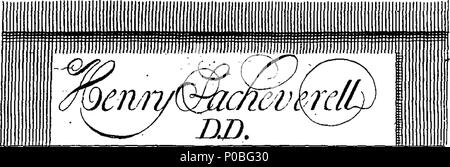 . Anglais : Fleuron du livre : une liste alphabétique de la très honorable les lords, et aussi 30 de ces membres de l'honorable Chambre des communes, en Angleterre et au Pays de Galles, qui ont été pour le Dr Henry Sacheverell. 304 Une liste alphabétique de la très honorable les seigneurs Fleuron T021300-1 Banque D'Images