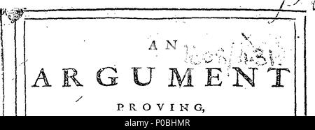 . Anglais : fleuron de livre : Un argument prouvant que, selon l'alliance de la vie éternelle a révélé dans les Écritures, l'homme peut se traduire d'ici à ce que la vie éternelle, sans passer par la mort, bien que la nature humaine du Christ lui-même ne pouvait pas être traduit ainsi jusqu'à ce qu'il avait passé par la mort. 309 Un argument prouvant Fleuron T120571-1 Banque D'Images