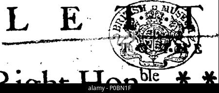 . Anglais : Fleuron du livre : une deuxième lettre à droite Honble * * * * * *. 186 Une deuxième lettre à droite Honble x x x x x x. Fleuron T058038-1 Banque D'Images