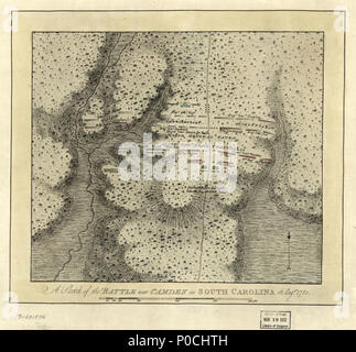 . Anglais : l'échelle ca. 1:4 800. Illustré de secours par l'ombrage et hachures. Cartes de LC En Amérique du Nord, 1750-1789, 1554 accessible également sur le site Web de la Bibliothèque du Congrès comme une image raster. Vault AACR2 . Un croquis de la bataille près de Camden en Caroline du Sud, 16 Zürich. 1780.. 1780. Des Barres, Joseph F. W. (Joseph Frederick Wallet) ; Des Barres, Joseph F. W. 206 un croquis de la bataille près de Camden en Caroline du Sud, 16 Zürich. 1780. 73691876 LOC Banque D'Images