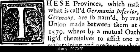 . Anglais : Fleuron du livre : UNE méthode courte et facile à comprendre la géographie. Où sont describ'd, la forme de gouvernement de chaque pays, ses qualités, les moeurs de ses habitants, et tout ce qui n'est plus remarquable en elle : à laquelle sont ajoutés à ces observations d'importance que les choses ont lieu dans chaque État. Avec une version abrégée de la sphère, et l'utilisation de cartes géographiques. Fait de l'anglais par un monsieur de Cambridge, de l'anglais de M. A. D. Fer, géographe au roi français. 201 Une méthode courte et facile à comprendre la géographie Fleuron T131239-19 Banque D'Images