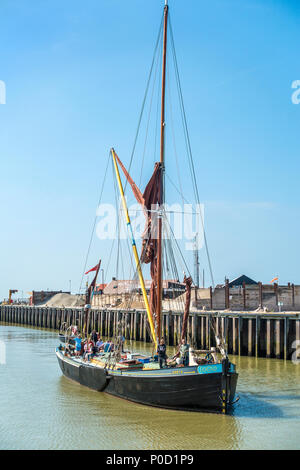 Thames Barge Greta,voile,en,Port,Whitstable Whitstable Kent,UK,Angleterre, Banque D'Images