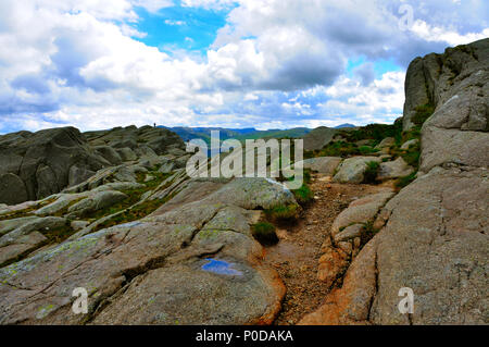 Montée vers le prektestolen ou pupitre en Norvège Banque D'Images