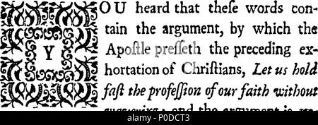 . Anglais : fleuron de livre : UN stedfast adhésion à la profession de notre foi, recommandé dans plusieurs sermons. Par le pasteur, savant et fidèle ministre de l'Évangile. Robert Traile. 210 Un stedfast adhésion à la profession de notre foi, recommandé dans plusieurs sermons Fleuron T104991-14 Banque D'Images