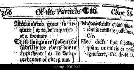 . Anglais : fleuron de livre : un traité de l'anglais, les particules qui fais une grande partie de la variété de leurs significations et utilisations en Anglais : et comment les rendre en Latine selon la pertinence et l'élégance de cette langue. Avec une pratique sur le même. Par William Walker, B.D. Anciennement maître de Louth, école et de la Free-School à Grantham. 228 Un traité de particules Anglais Fleuron T130144-13 Banque D'Images